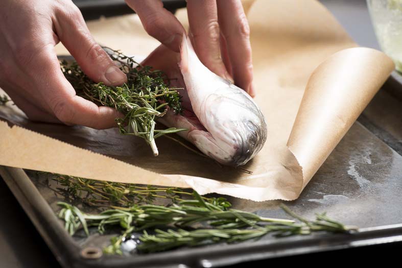 Place Fish on Salt Bed