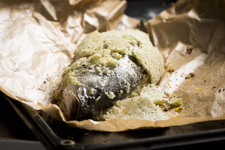 Whole Sea Bass in Salt Crust