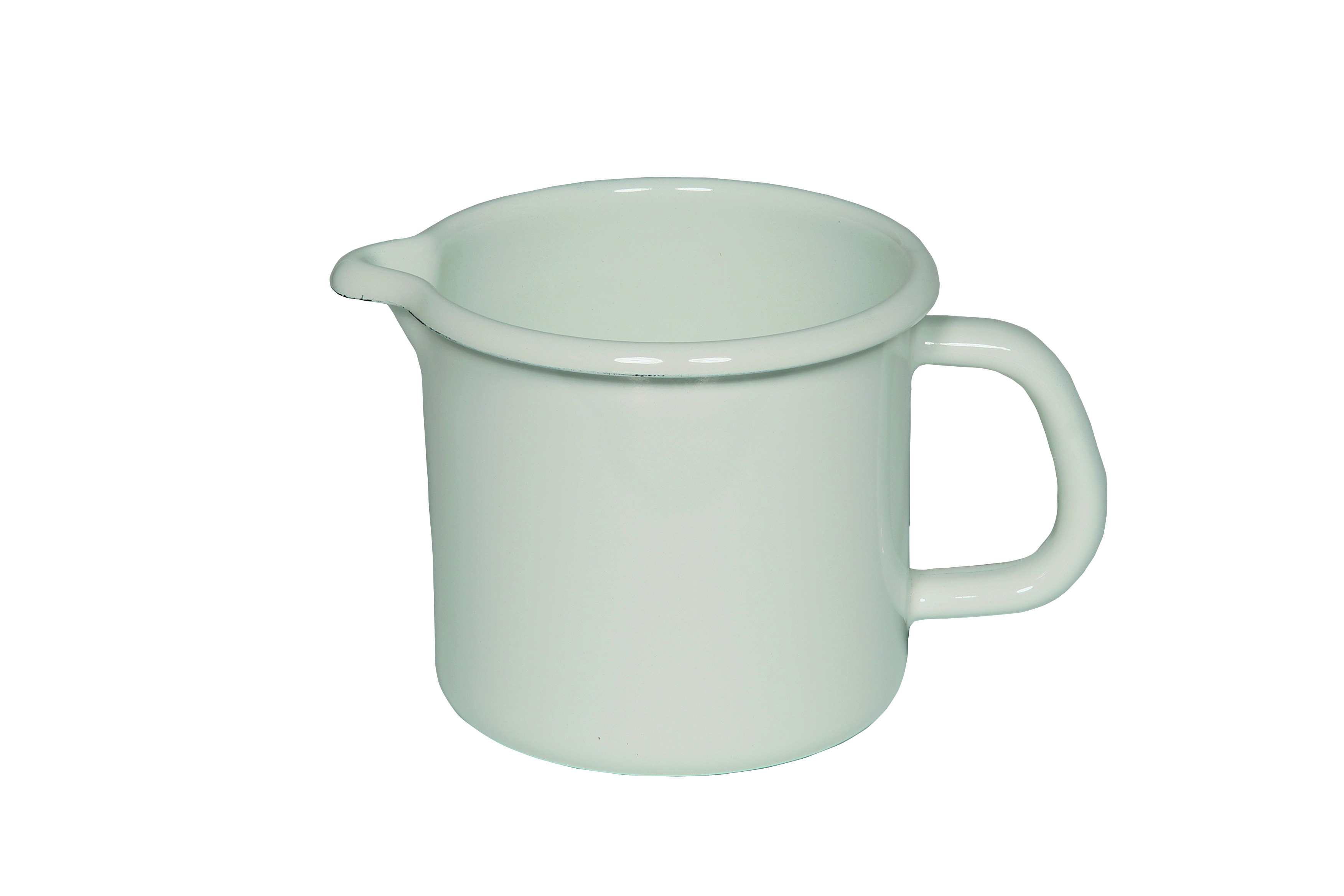 Riess Classic Weiß Schnabeltopf 12 cm / 1,0 Ltr / aus Emaille