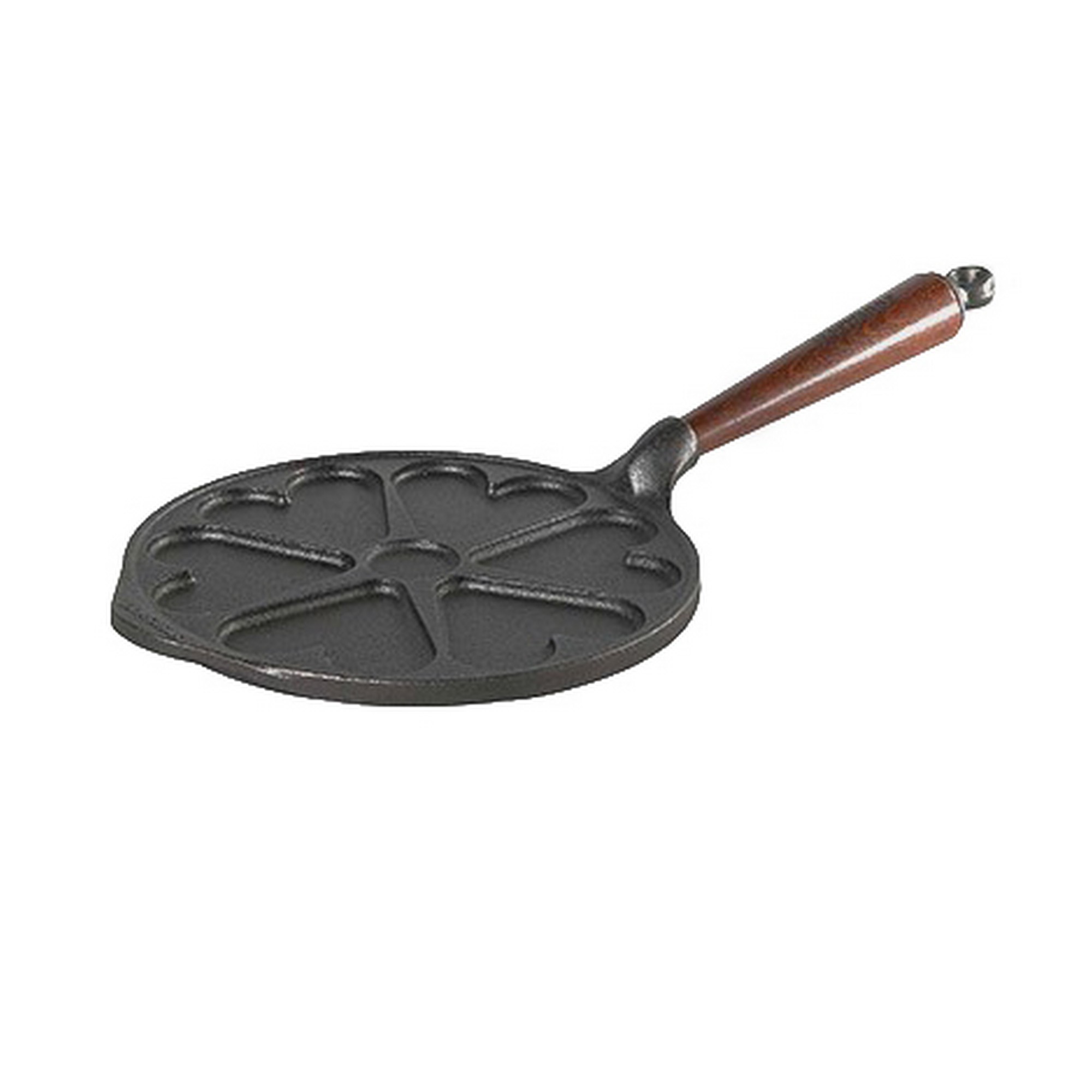 Skeppshult Traditional Herz-Pfannkuchenpfanne 23 cm - Gusseisen mit Buchenholzgriff