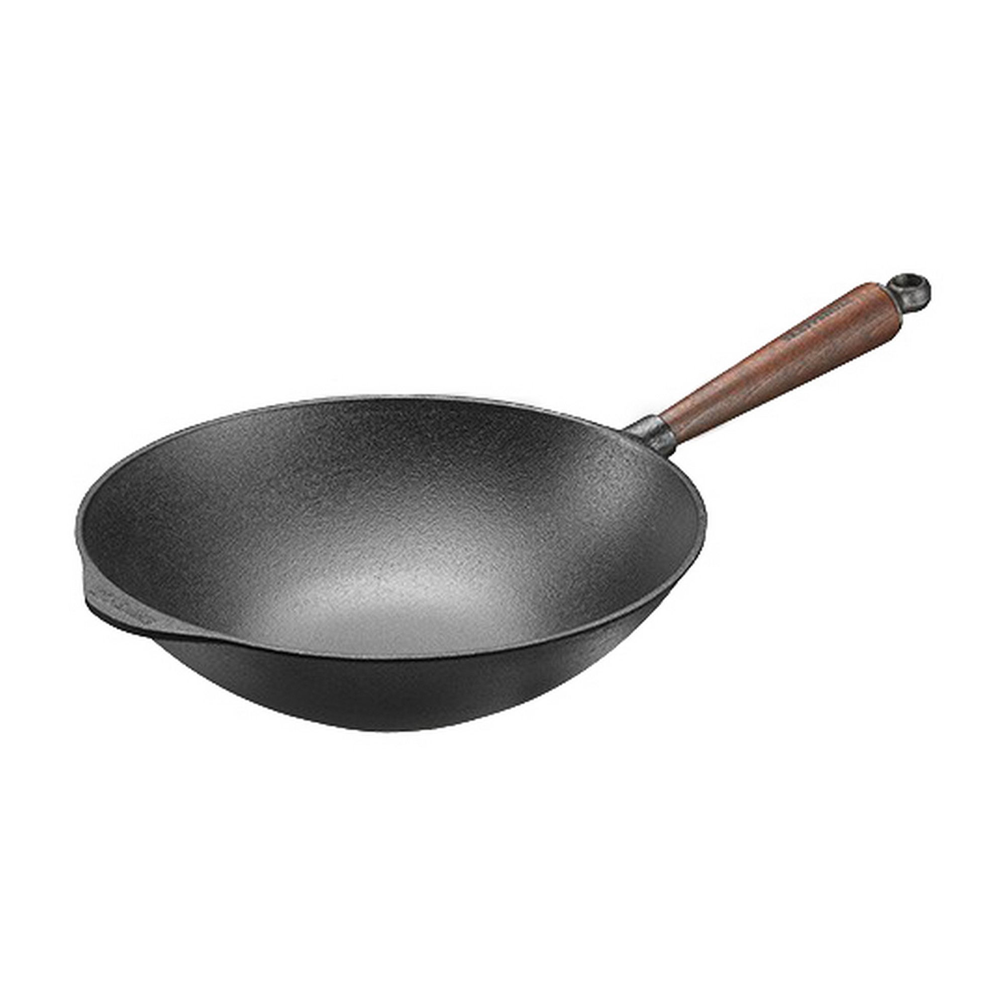 Skeppshult 0865T Wok 3.5 Liter mit Holzgriff aus schwedischer Buche sowie Gegengriff - für alle Herdarten, inklusive Induktion geeignet ø 30 cm