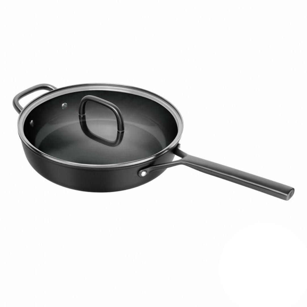 Zwilling Milano Schmorpfanne mit Glasdeckel Schwarz 28 cm - Aluminium