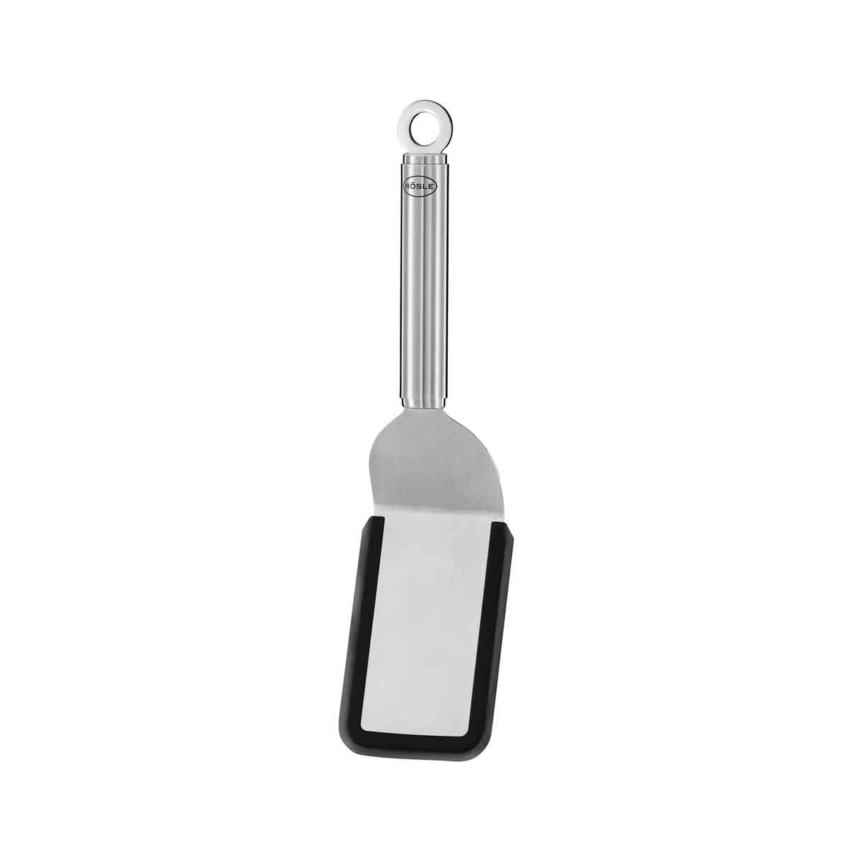 Sandwichpalette RÖSLE silber (edelstahlfarben) B65cm H4cm Edelstahl 18 10 Silikon Küchenpaletten Pfannenwender Pfannenwender mit Silikonrand und Aufhängeöse spülmaschinengeeignet