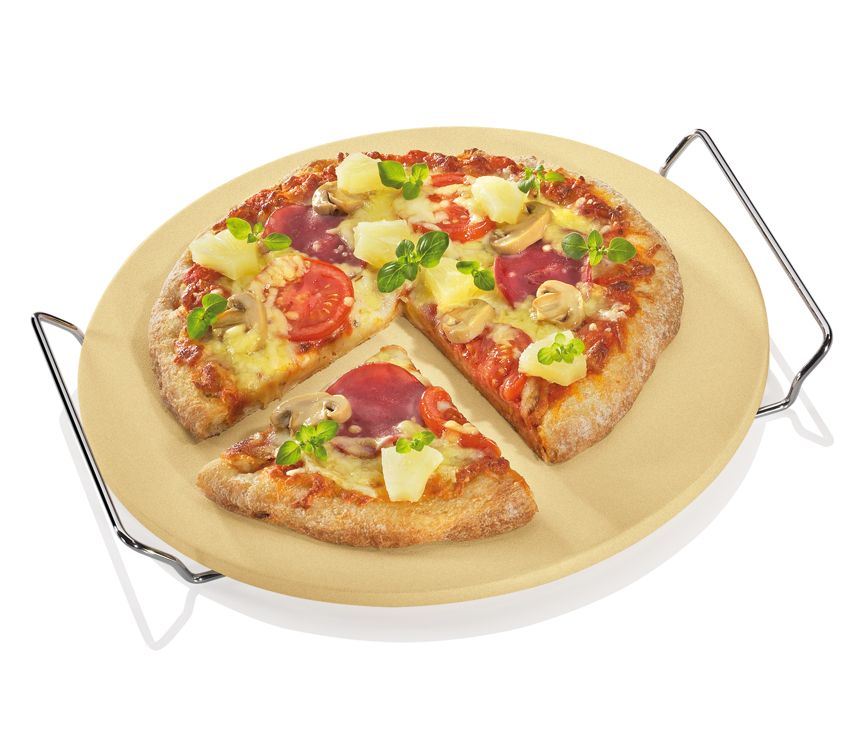 Küchenprofi Pizza Stein inkl. Gestell rund, 30 cm