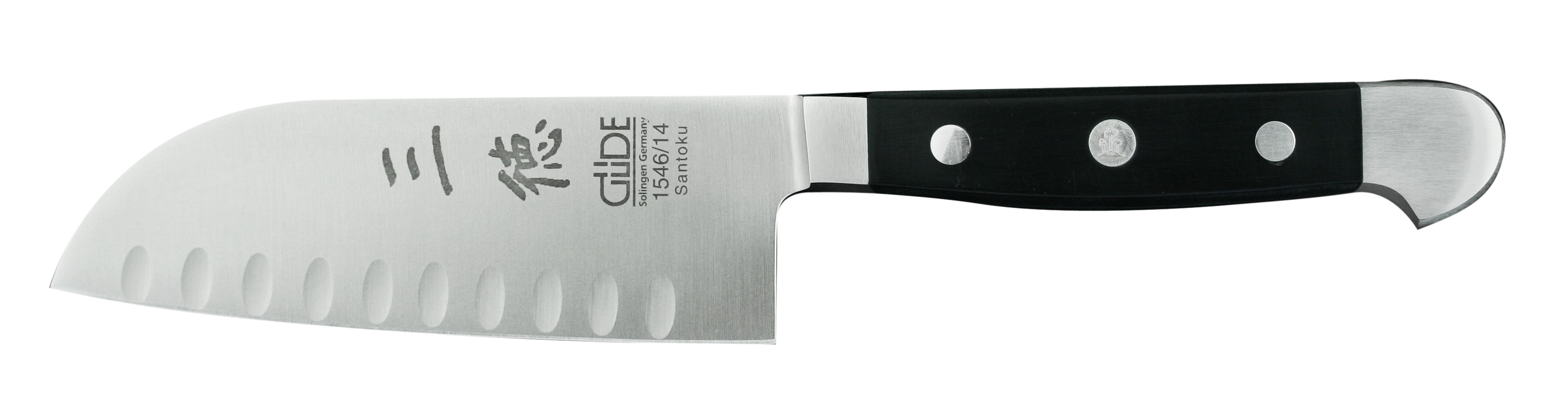Güde Alpha Santokumesser 14 cm mit Kullen - CVM-Messerstahl - Griffschalen Hostaform