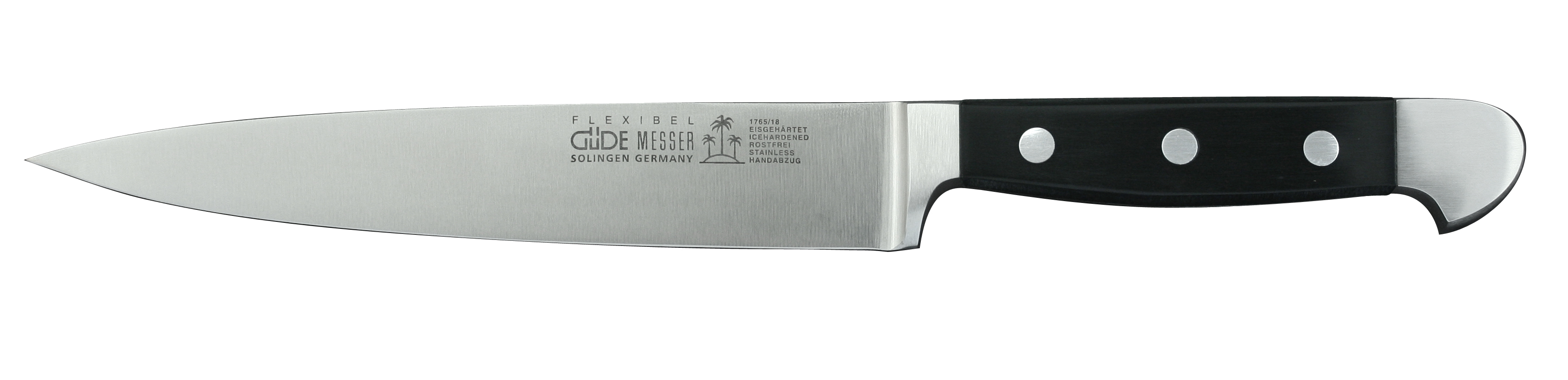 Güde Alpha Filiermesser 18 cm flexibel - CVM-Messerstahl - Griffschalen Hostaform