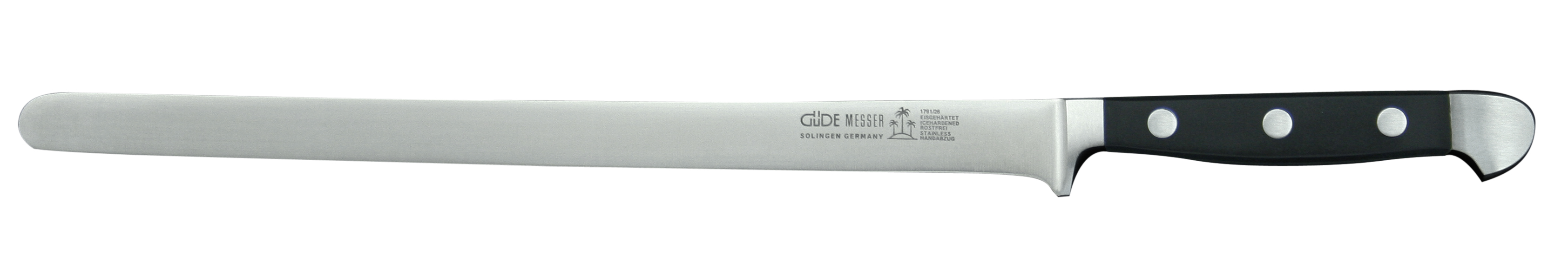 Güde Alpha Lachsmesser 26 cm - CVM-Messerstahl - Griffschalen Hostaform