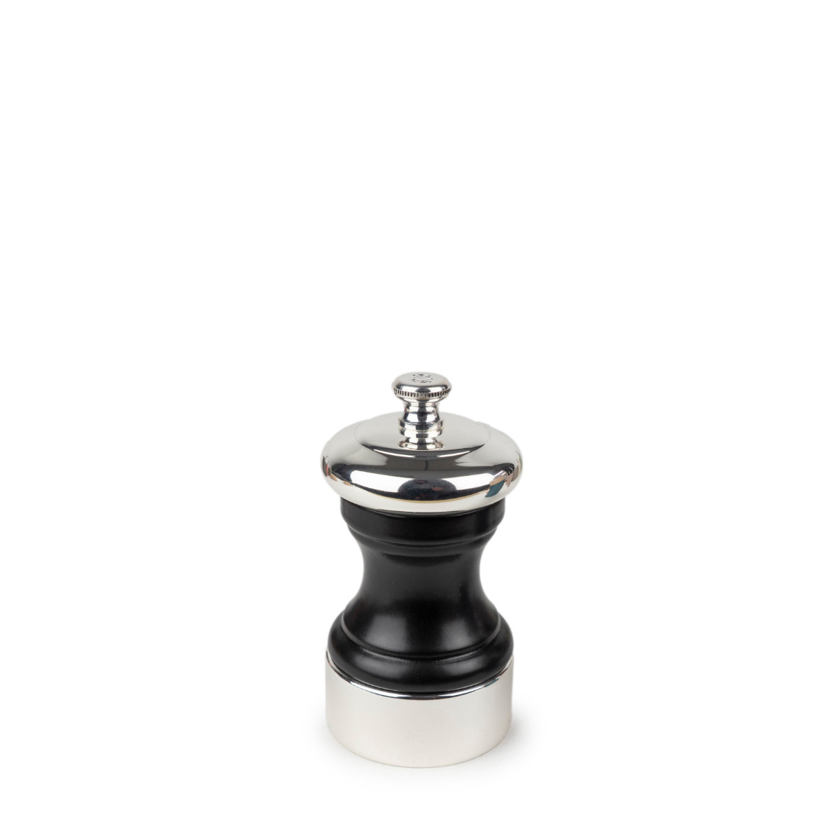 Peugeot Palace Salzmühle 10 cm Edelstahl versilbert Holz satinschwarz - Zirlion-Mahlwerk,