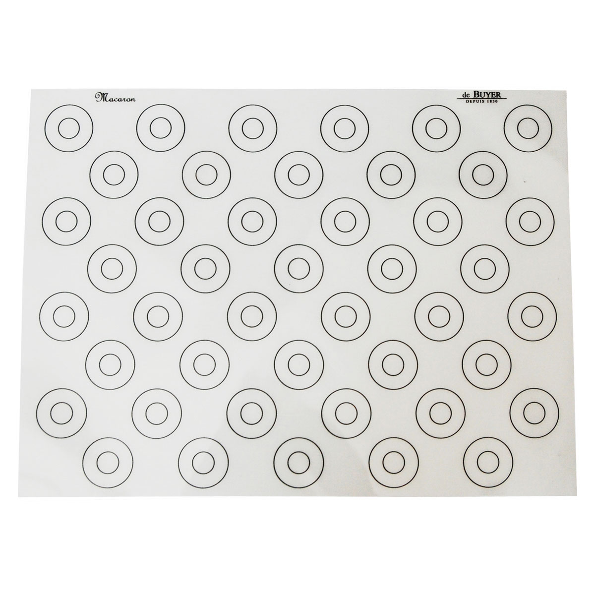 de Buyer Patisserie Backmatte 40x30 cm Silikon mit 44 runden Markierungen / mit Antihaft-Eigenschaften