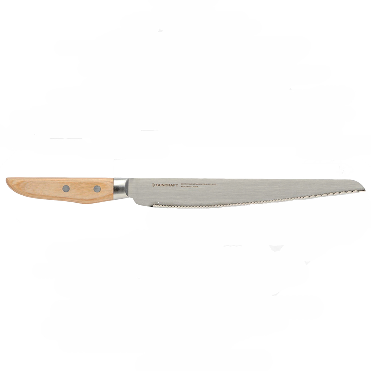 Suncraft Seseragi Brotmesser 22,3 cm - Japan-Stahl - Griff Pakkaholz