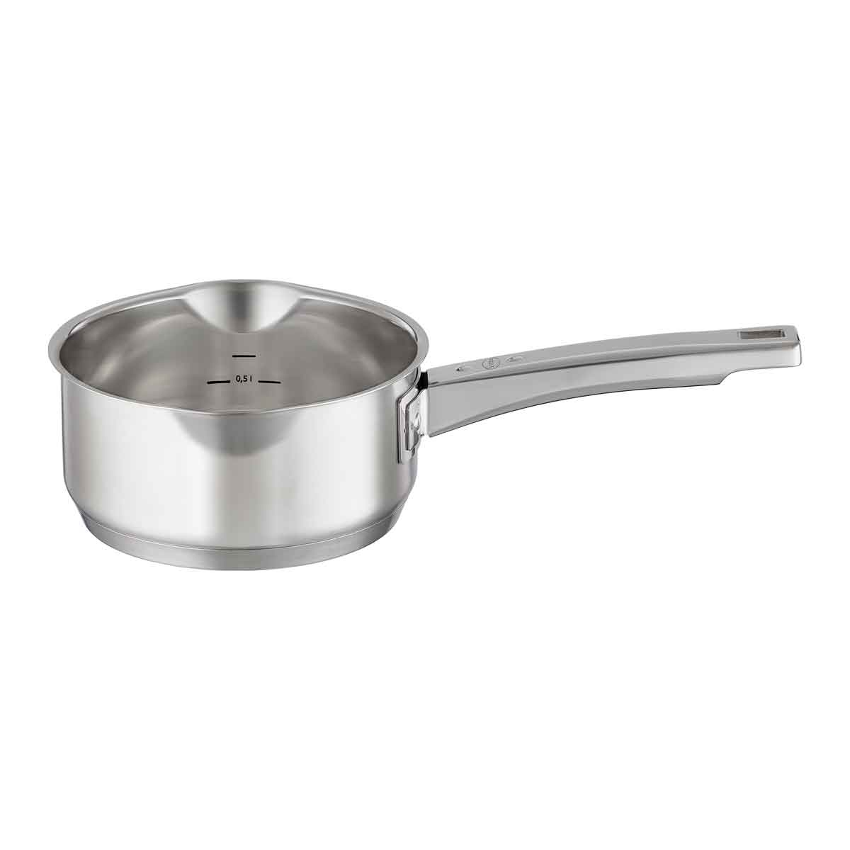 RÖSLE Kasserolle EXPERTISO Edelstahl 18 10 (1-tlg) Universaltopf mit Innenskalierung Ø 16 cm Induktion silberfarben