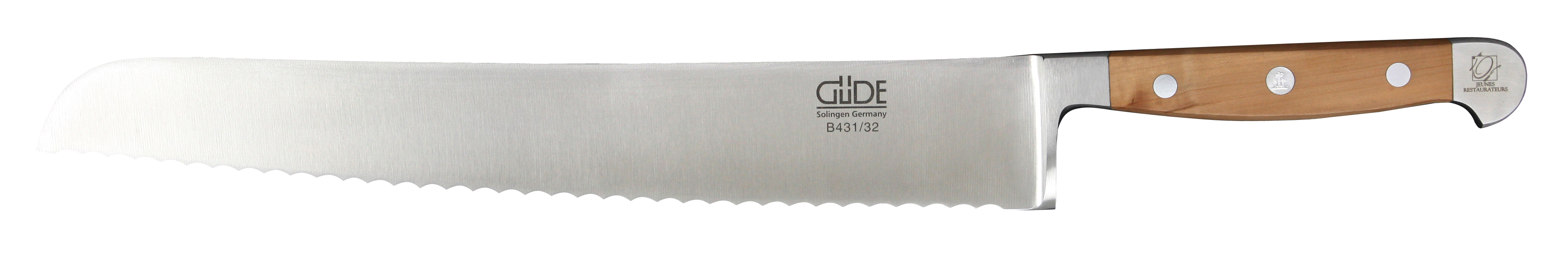 Güde Alpha Birne Brotmesser 32 cm - CVM-Messerstahl - Griffschalen Birnenholz
