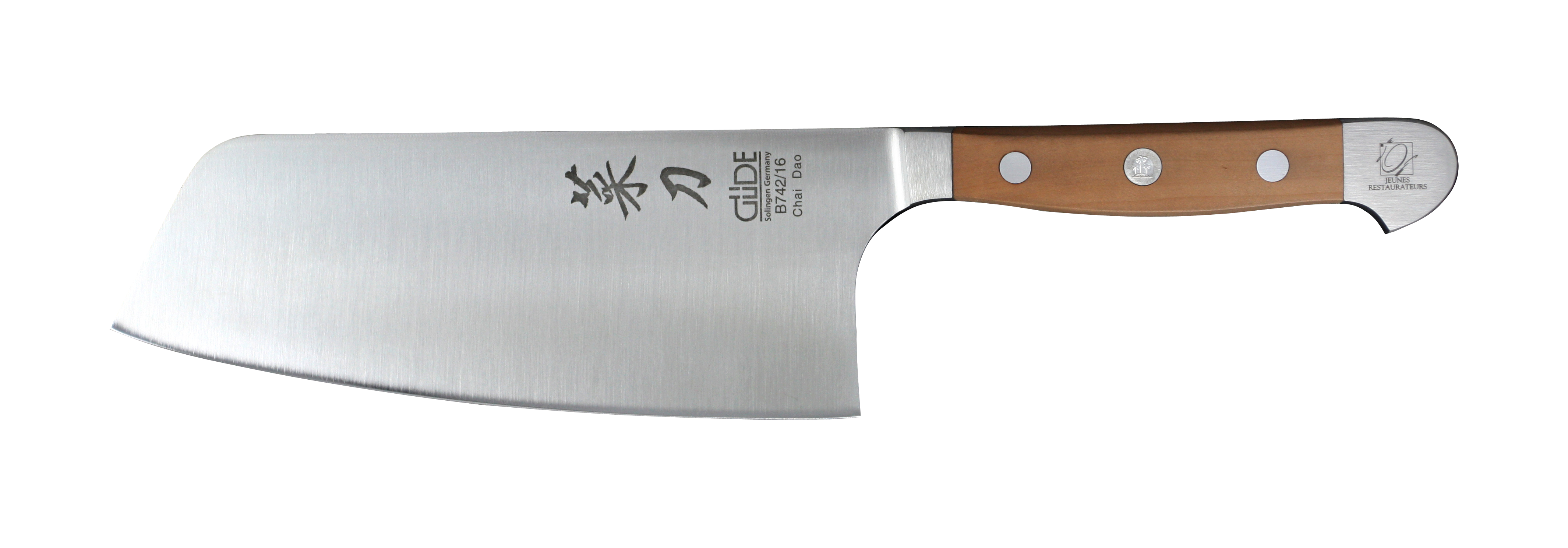 Güde Alpha Birne Chai Dao Messer 16 cm / CVM-Messerstahl mit Griffschalen aus Birnenholz