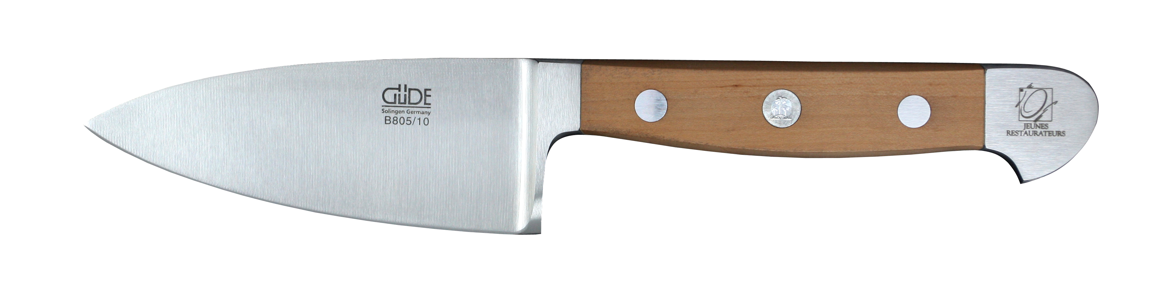 Güde Alpha Birne Hartkäsemesser 10 cm / CVM-Messerstahl mit Griffschalen aus Birnenholz