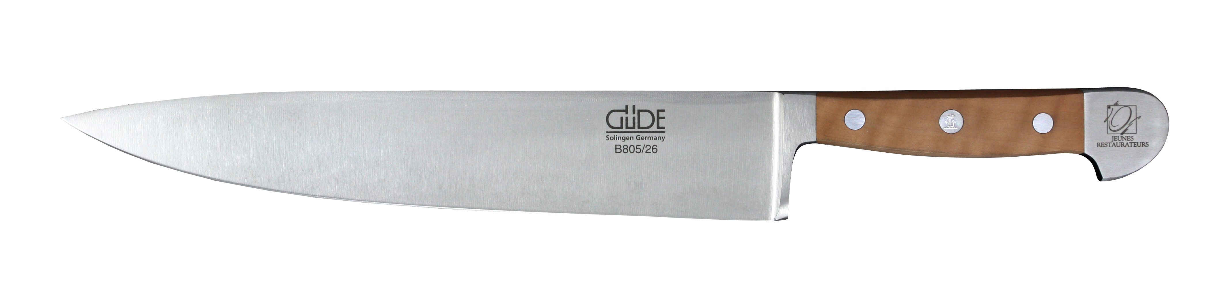 Güde Alpha Birne Kochmesser 26 cm - CVM-Messerstahl - Griffschalen Birnenholz