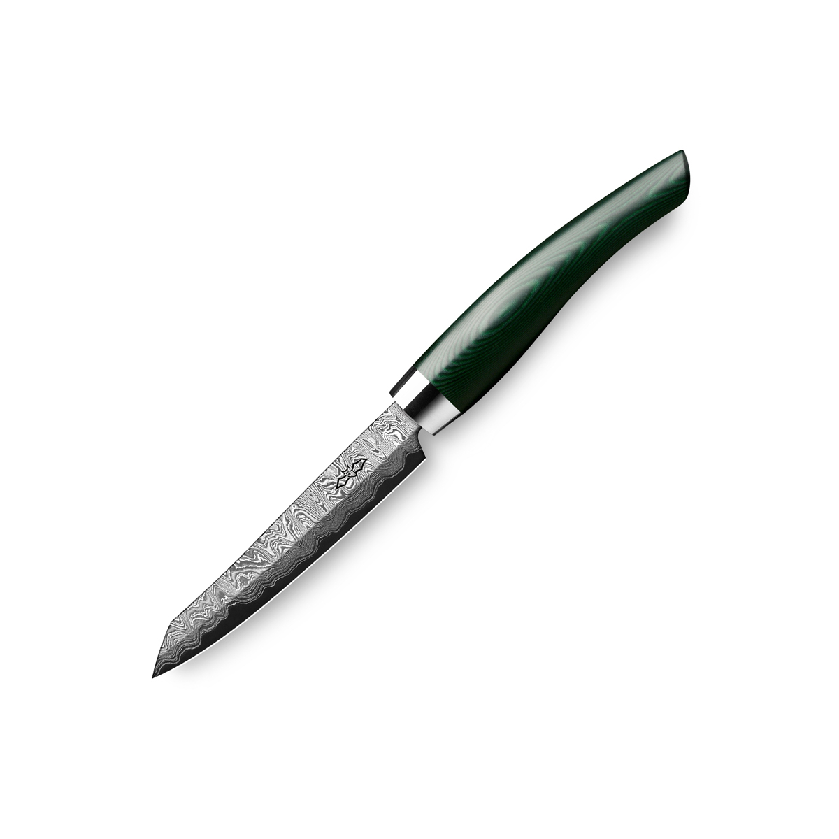 Nesmuk Exklusiv C150 Damast Officemesser 9 cm - Griff Micarta grün