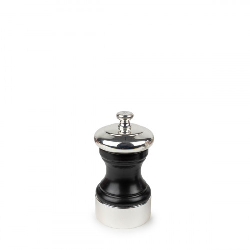 Peugeot Palace Pfeffermühle 10 cm Edelstahl versilbert & Holz satinschwarz - Stahlmahlwerk