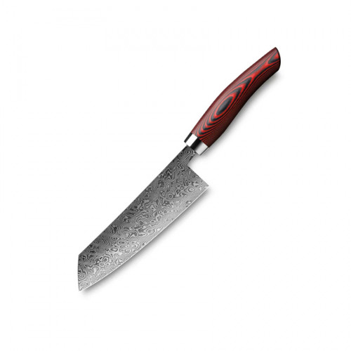 Nesmuk Exklusiv C 90 Damast Kochmesser 14 cm - Griff Micarta rot