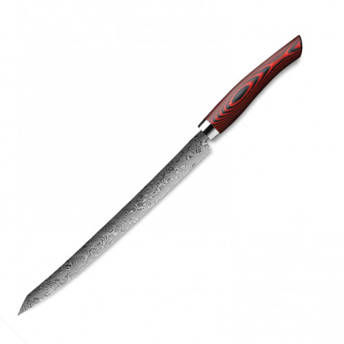 Nesmuk Exklusiv C 90 Damast Slicer 26 cm - Griff Micarta rot
