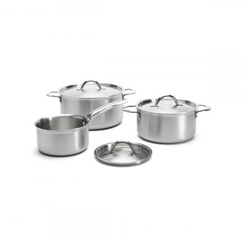 de Buyer Alchimy Stielkasserollen Set 3-teilig / 16-18-20 cm - Edelstahl-Mehrschichtmaterial