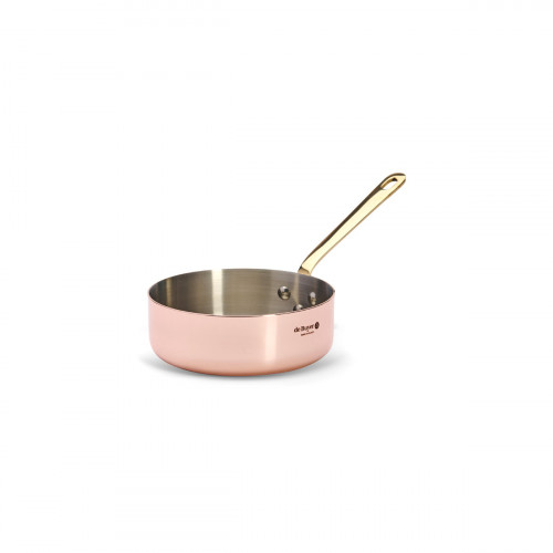 de Buyer Inocuivre Sauteuse gerade 16 cm / 1,0 L - Kupfer mit Messinggriff