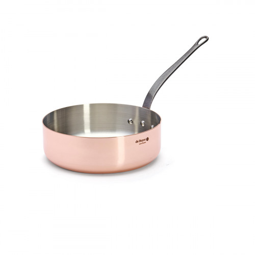 de Buyer Inocuivre Sauteuse gerade 28 cm / 4,9 L - Kupfer mit Gusseisengriff