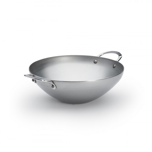 de Buyer Mineral B Wok 28 cm - Eisen mit Bienenwachsbeschichtung - Henkelgriffen