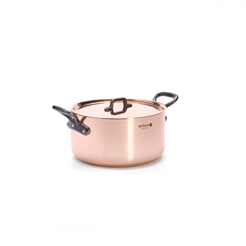 de Buyer  Prima Matera Kupfer-Bratentopf 24 cm / 5,4 L induktionsgeeignet - Gusseisengriffe