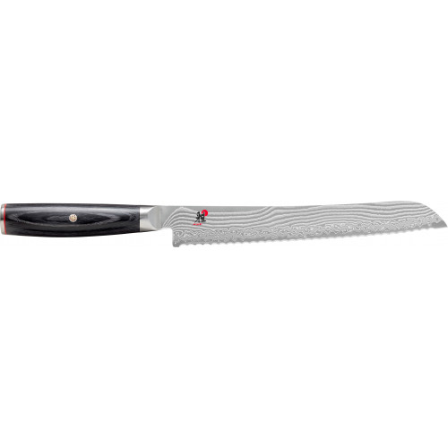 Miyabi 5000 FCD Brotmesser 24 cm - Griff aus Pakkaholz in traditioneller D-Form - FC61 - Schwarz
