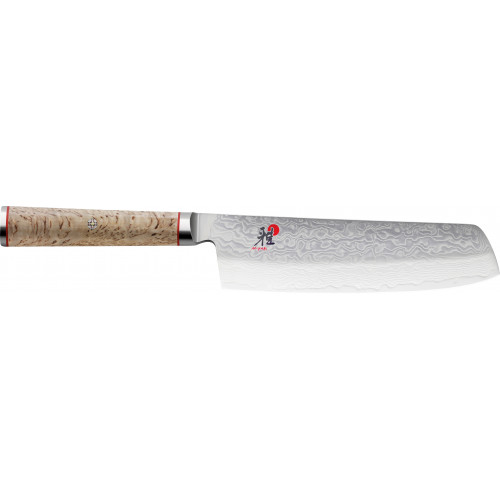 Miyabi 5000 MCD Nakiri 17 cm - Griff aus Masur-Birke in traditioneller D-Form - MC63 - Braun