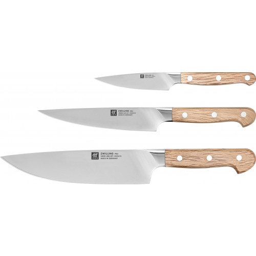 Zwilling Pro Wood Fleischmesser, Kochmesser & Spick-/Garniermesser Messerset 3-tlg. Natur