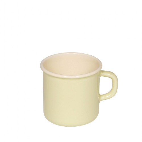 Riess Classic Pastell Becher / Topf mit Bördel 8 cm / 0,375 L gelb - Emaille