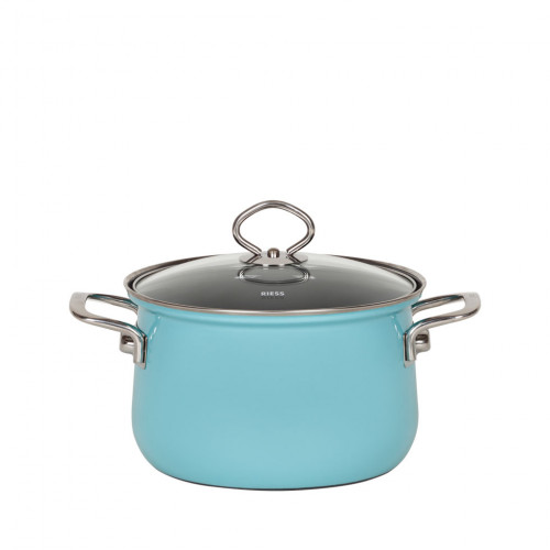 Riess Nouvelle Kristallblau Fleischtopf 16 cm / 1,5 L - Emaille