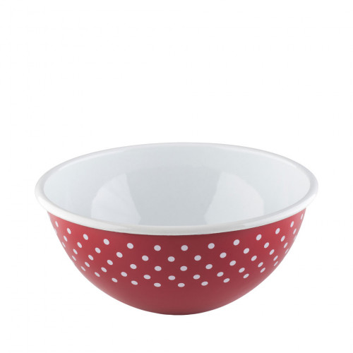 Riess Country Pünktchen Rot Schüssel 26 cm / 4,0 L - Emaille