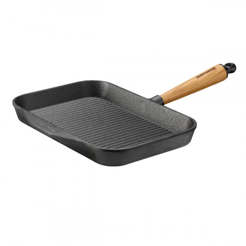 Skeppshult Grillpfanne 32x22 cm - Gusseisen mit Eichenholzgriff