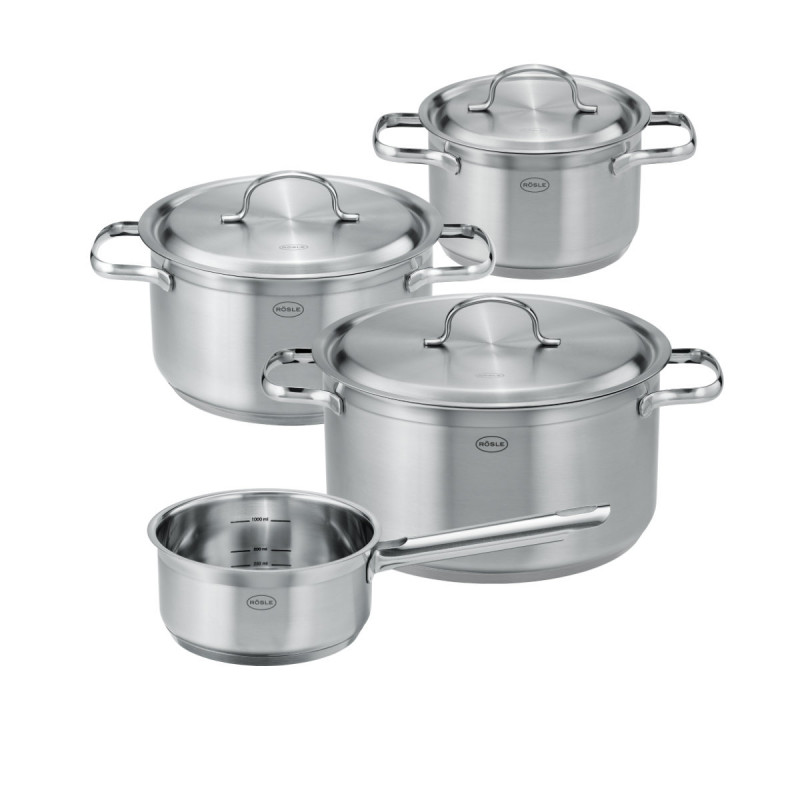 Rösle Pureelements Topfset 4-tlg. Edelstahl mit Deckel