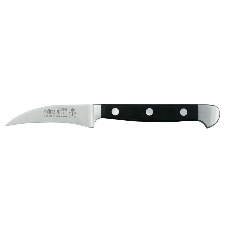 Güde Alpha Olive Schälmesser 6 Cm – Mit Olivenholz-Griff & Klingenschutz, Handgeschmiedet In Solingen