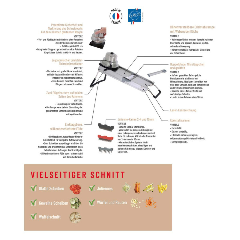 De Buyer Doppelklinge Aus Edelstahl - Französische Qualität Für Profis