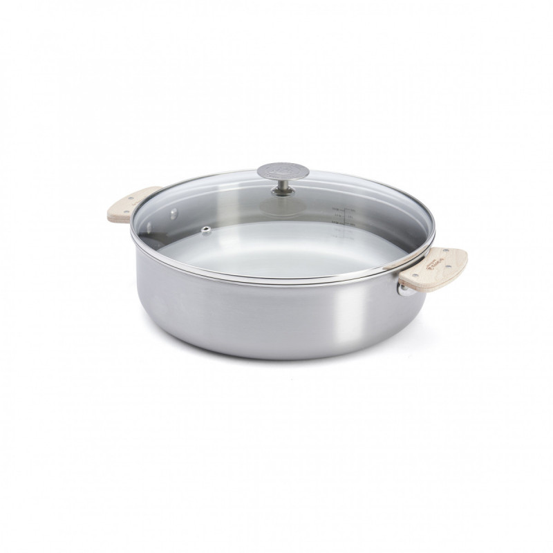 Sauteuse De Buyer Alchimy Loqy 28 Cm – Inox 3 Couches, Poignée Amovible, Fabriquée En France, Compatible Induction