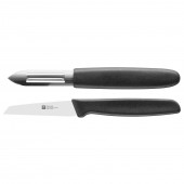 Zwilling TWIN Grip Sparschäler & Gemüsemesser Messerset 2-tlg. Schwarz - Edelstahl