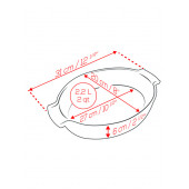 Peugeot Appolia Auflaufform oval 31 cm schiefergrau - Keramik