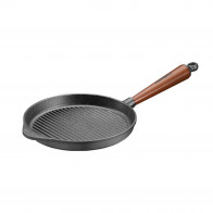 Skeppshult Traditional Grillpfanne 22 cm - Gusseisen mit Buchenholzgriff