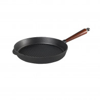 Skeppshult Traditional Grillpfanne 25 cm - Gusseisen mit Buchenholzgriff