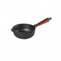Skeppshult Traditional Soßentopf / Stielkasserolle 16 cm / 1 L - Gusseisen mit Buchenholzgriff