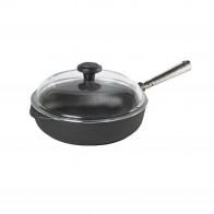 Skeppshult Professional Servierpfanne 25 cm mit Glasdeckel - Gusseisen mit Edelstahlgriff