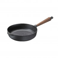 Skeppshult Walnuss Servierpfanne 25 cm - Gusseisen mit Walnussholzgriff