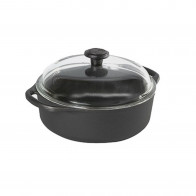 Skeppshult Bräter rund 24 cm / 3 L - Gusseisen mit Glasdeckel