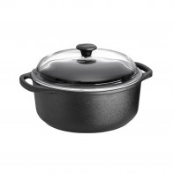 Skeppshult Bräter rund 28 cm / 5,5 L - Gusseisen mit Glasdeckel