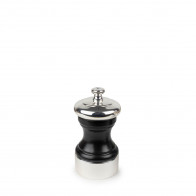 Peugeot Palace Pfeffermühle 10 cm Edelstahl versilbert & Holz satinschwarz - Stahlmahlwerk