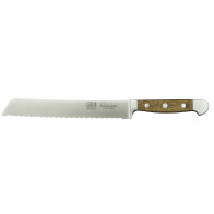 Güde Alpha Fasseiche Brotmesser 21 cm - CVM-Messerstahl - Griffschalen Weinfass-Eichenholz